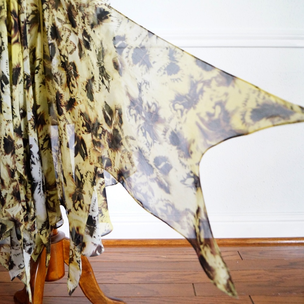 Leifsdottir Anthro Yellow Butterfly Silk Dress - Picture 5 of 7